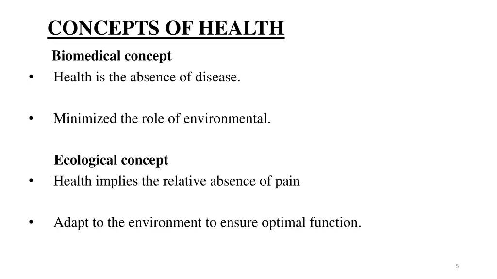 concepts of health