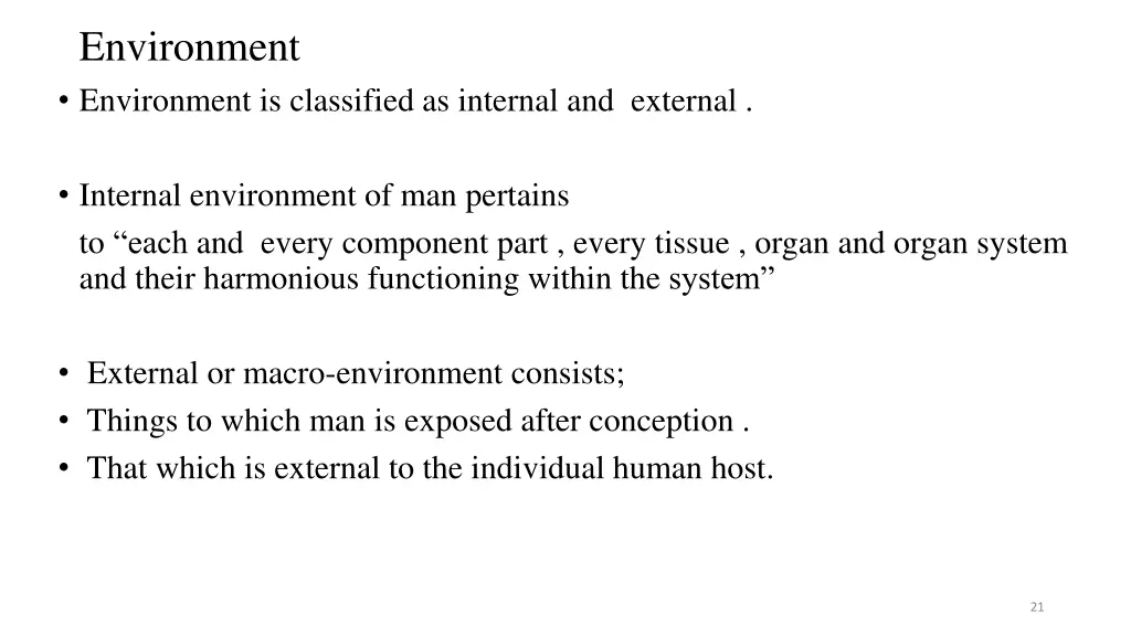 environment environment is classified as internal