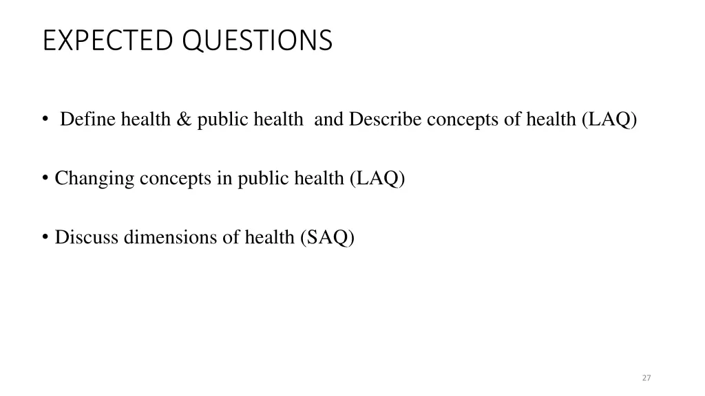 expected questions
