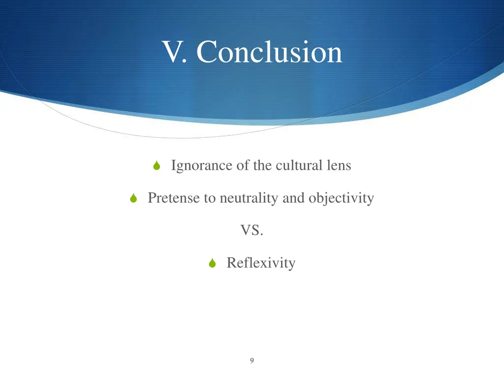 v conclusion