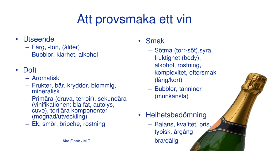 att provsmaka ett vin