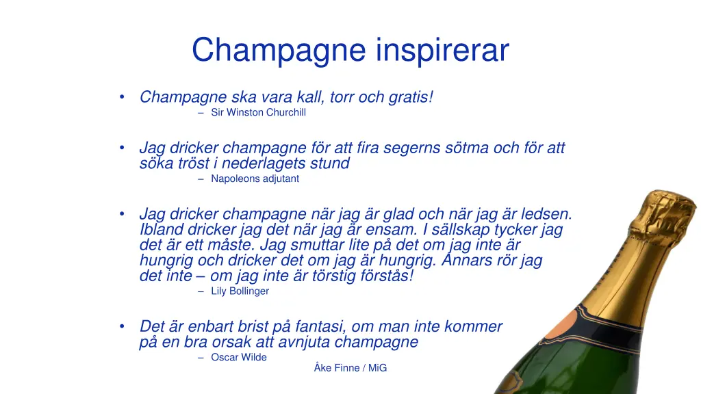 champagne inspirerar