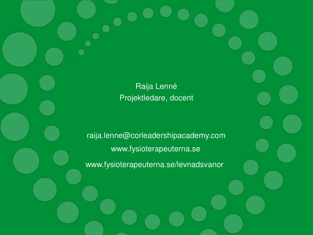 raija lenn projektledare docent