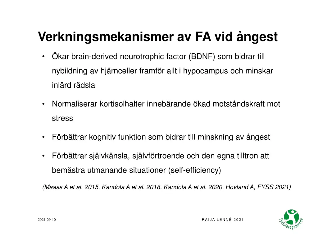 verkningsmekanismer av fa vid ngest