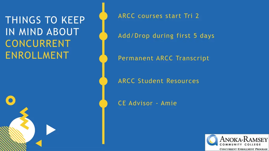 arcc courses start tri 2