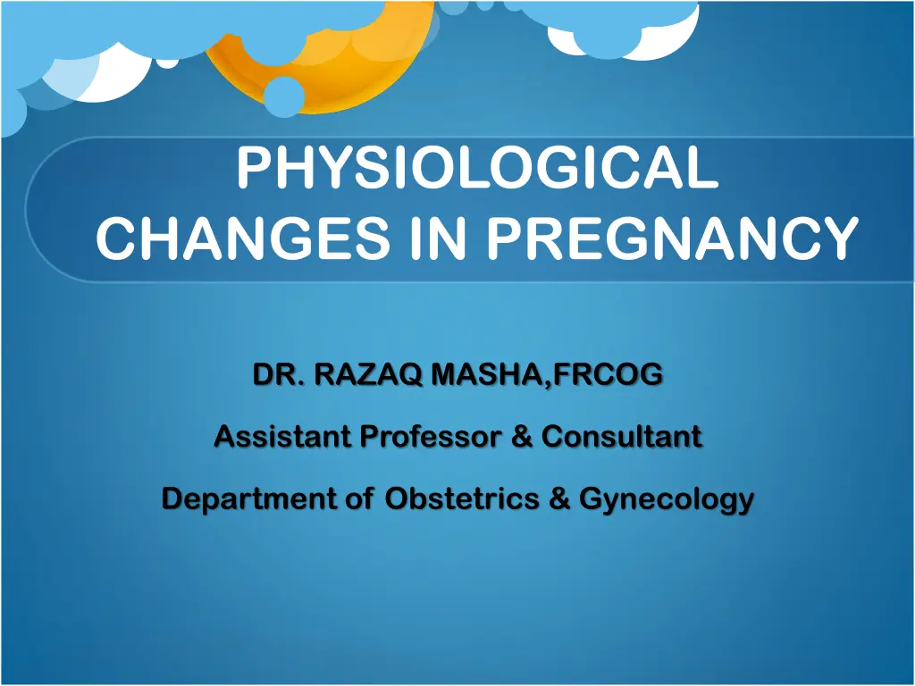 physiological changes in pregnancy