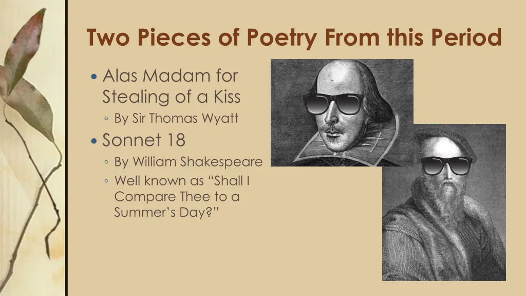 two pieces of poetry from this period