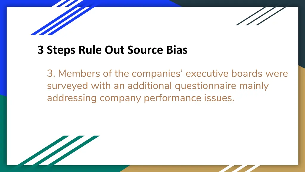 3 steps rule out source bias 2