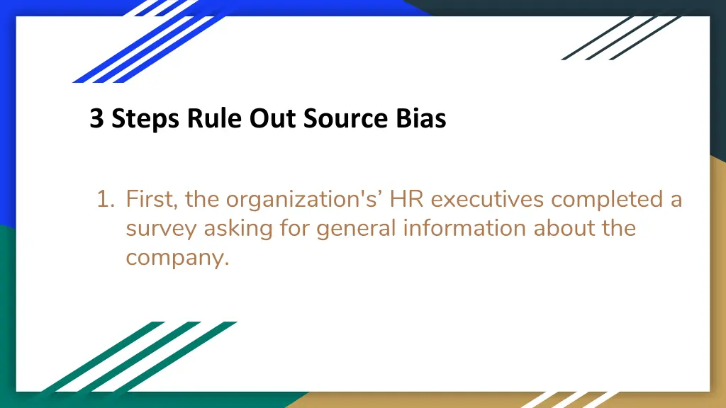 3 steps rule out source bias