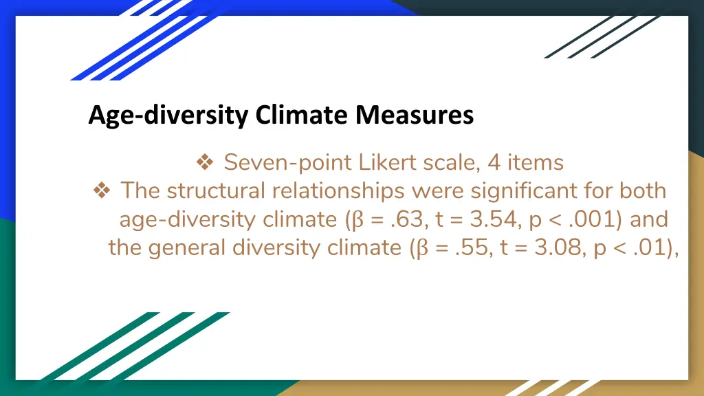 age diversity climate measures