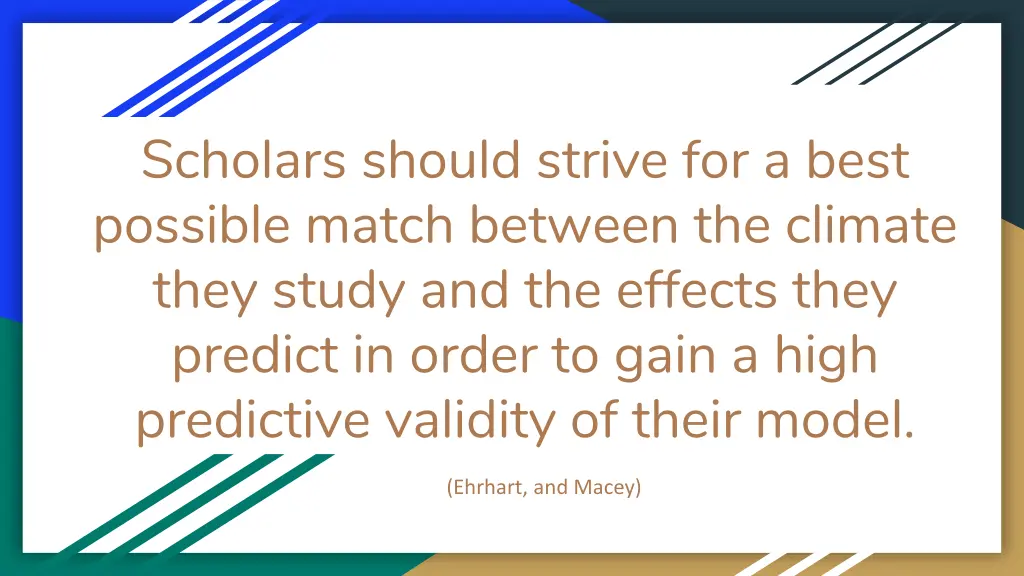 scholars should strive for a best possible match