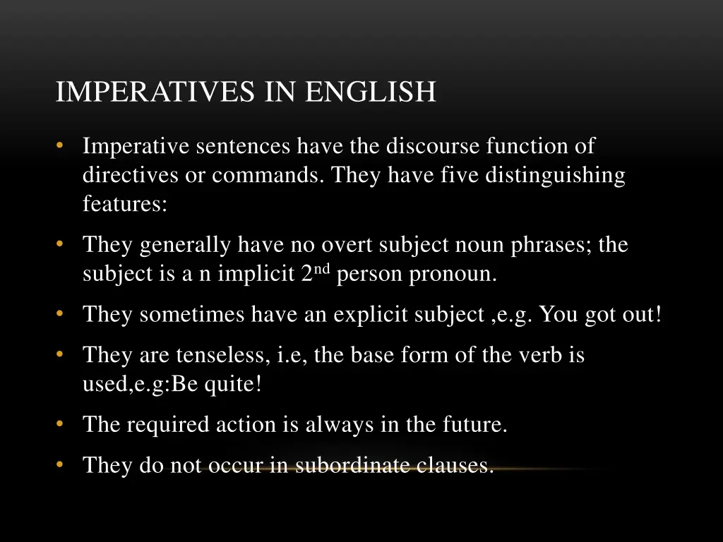 imperatives in english