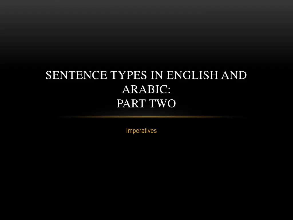 sentence types in english and arabic part two
