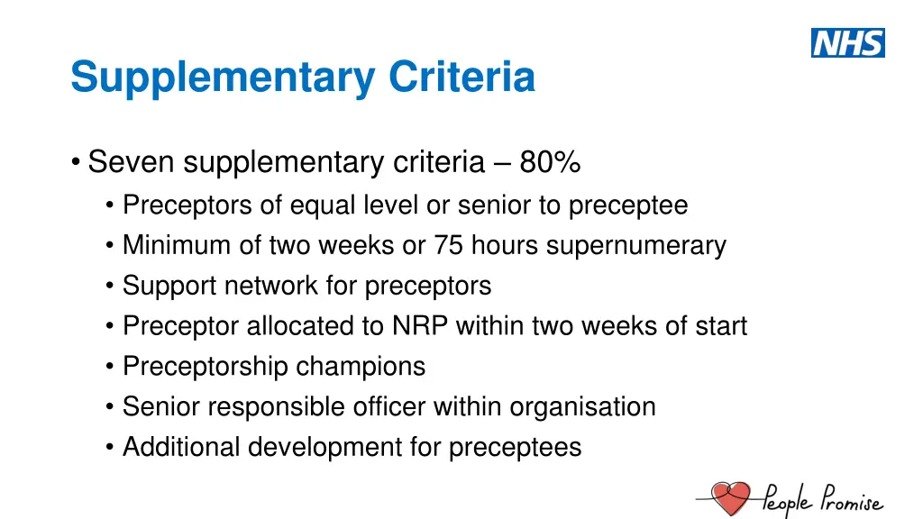 supplementary criteria