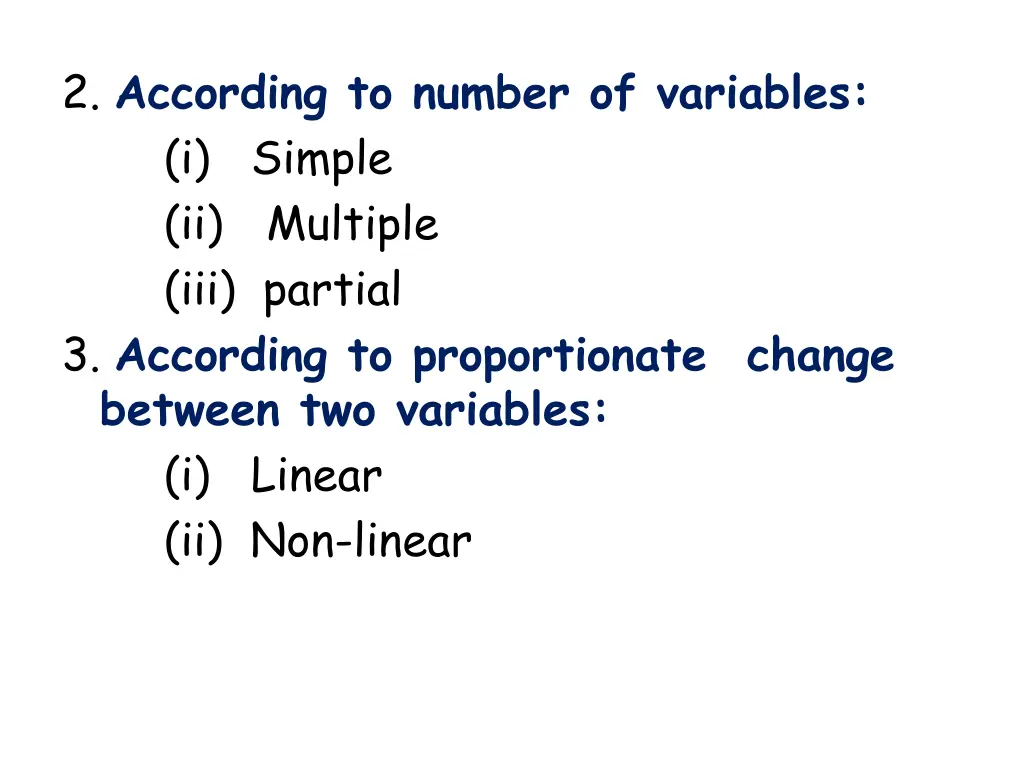 2 according to number of variables i simple