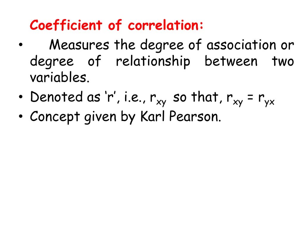 coefficient of correlation measures the degree