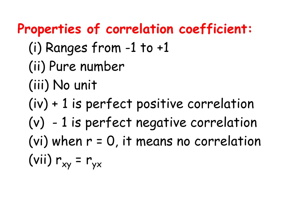 properties of correlation coefficient i ranges
