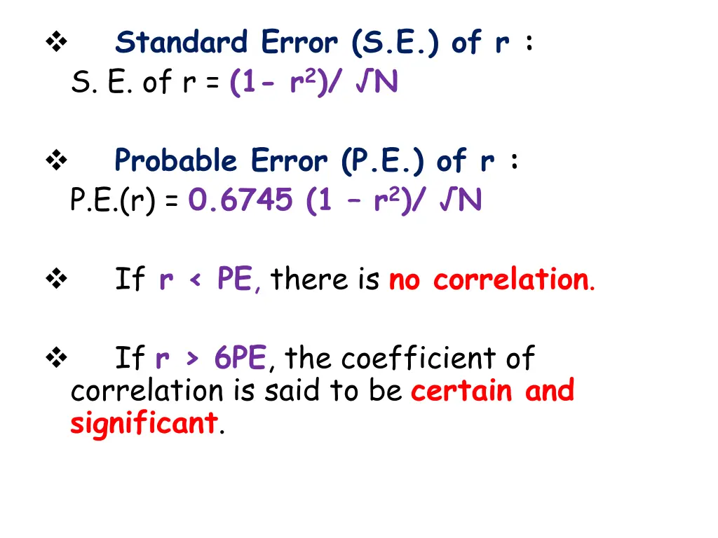 standard error s e of r