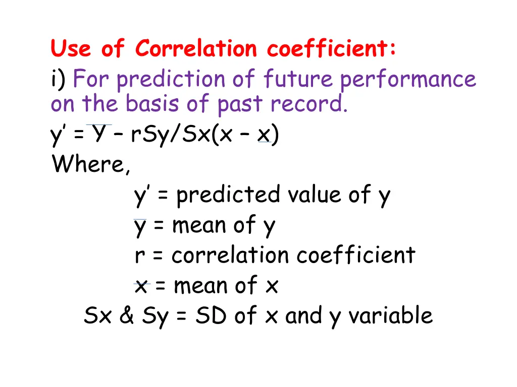 use of correlation coefficient i for prediction