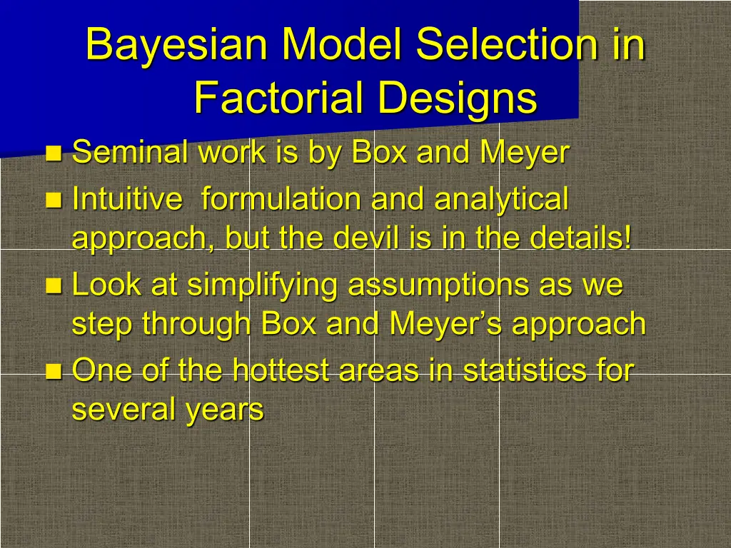 bayesian model selection in factorial designs