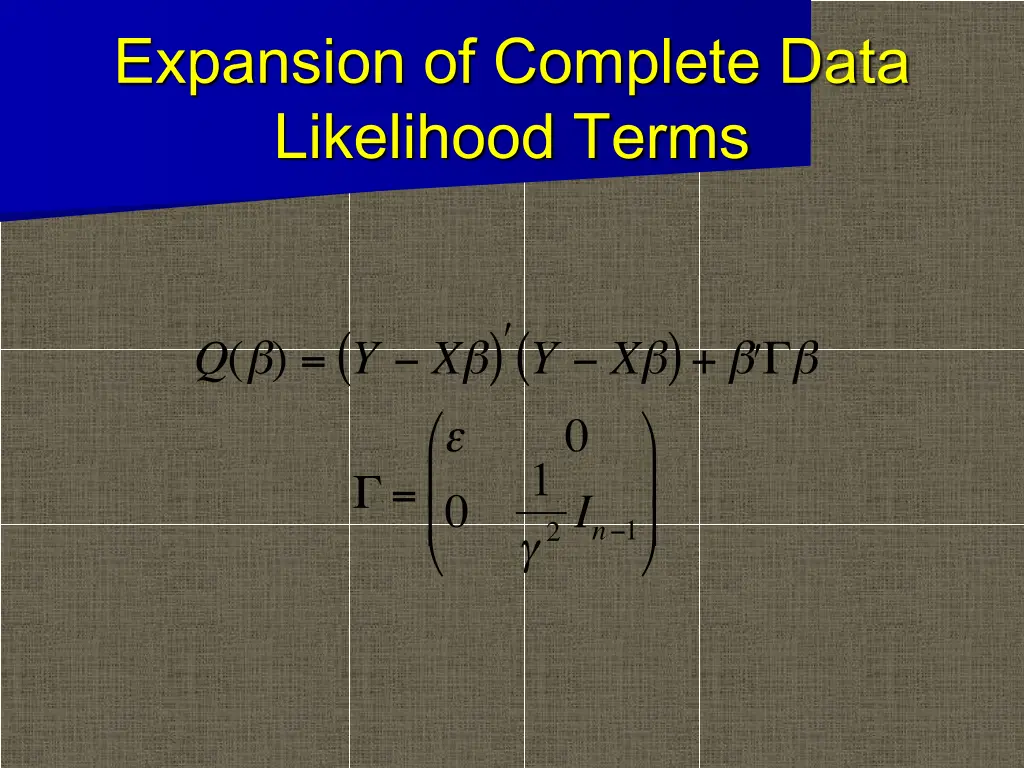 expansion of complete data likelihood terms