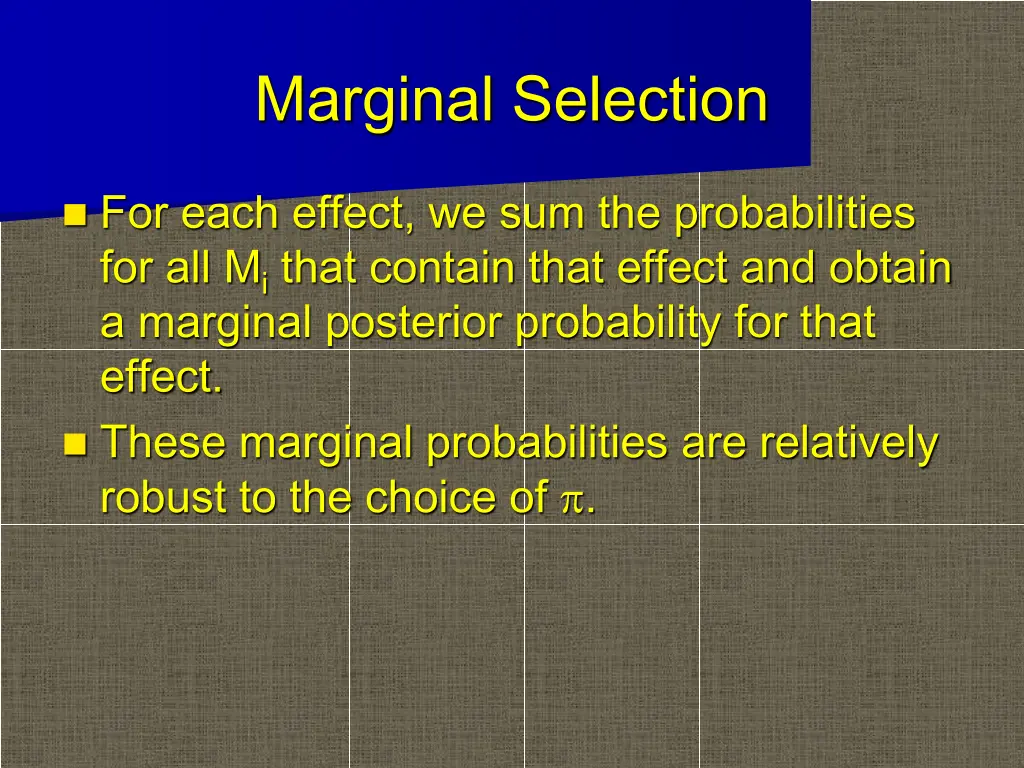 marginal selection