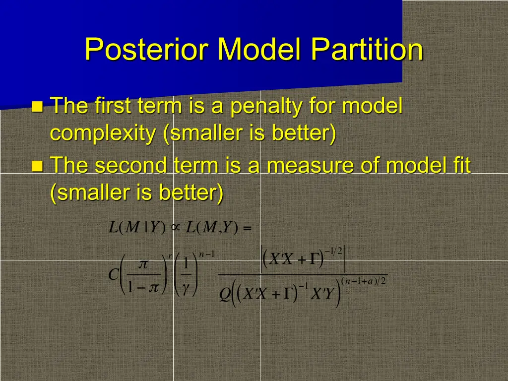 posterior model partition