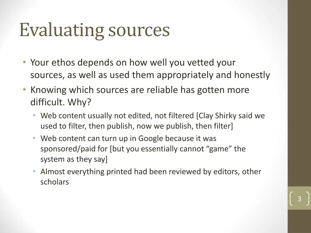 evaluating sources