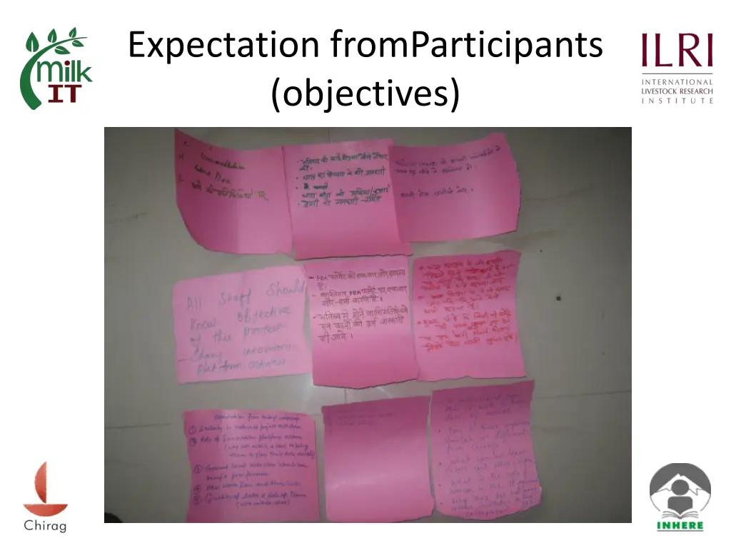 expectation fromparticipants objectives