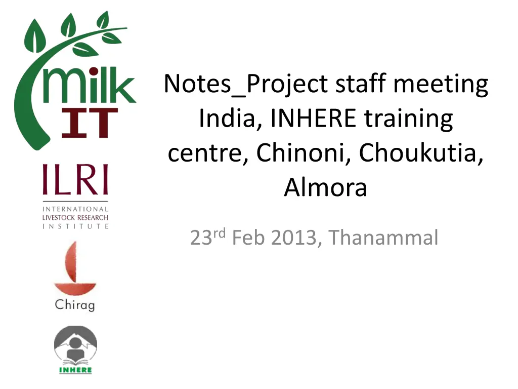 notes project staff meeting india inhere training