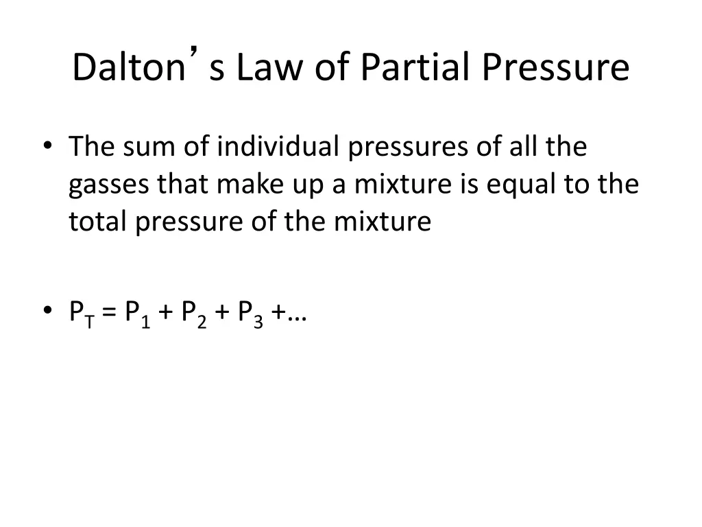 dalton s law of partial pressure