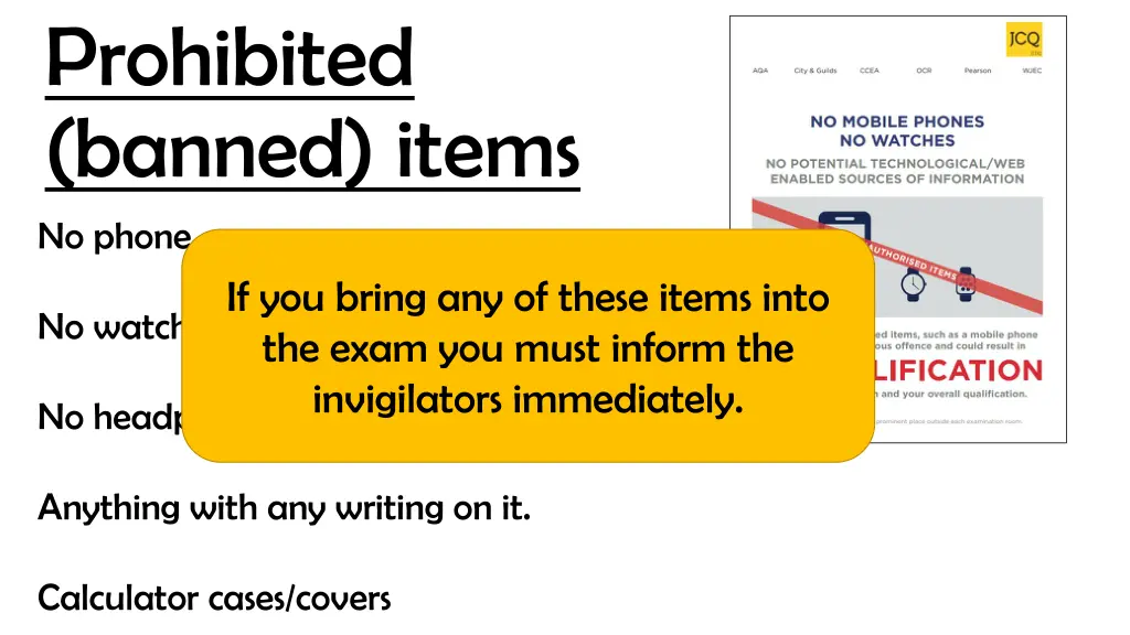 prohibited banned items