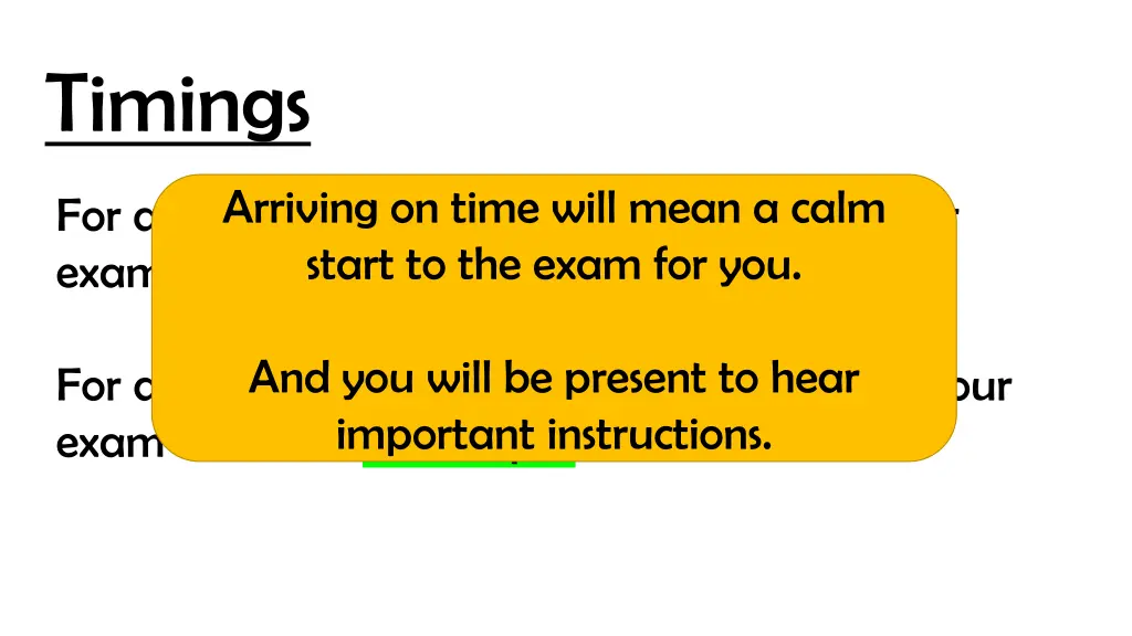 timings