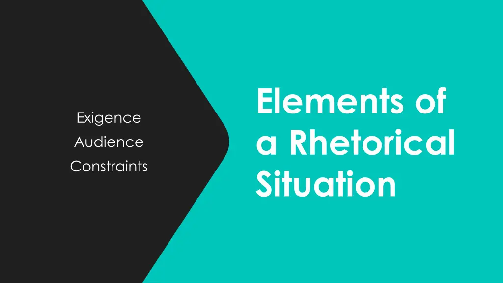 elements of a rhetorical situation 1
