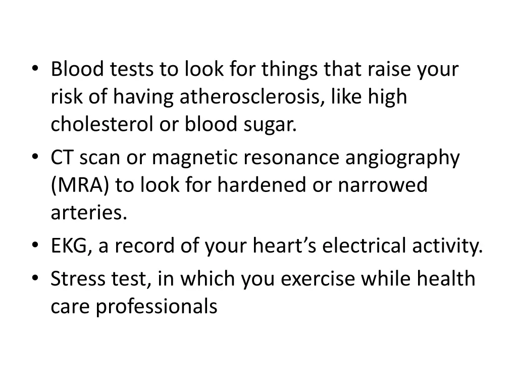 blood tests to look for things that raise your