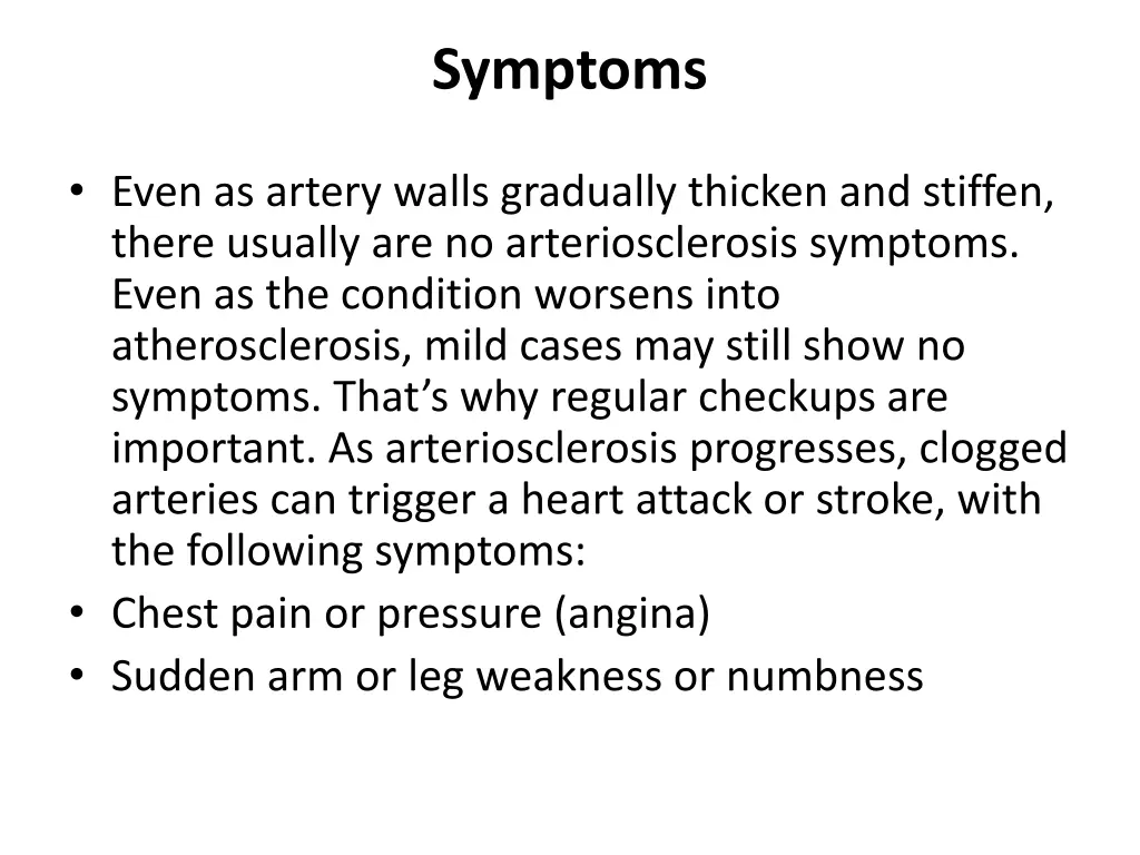 symptoms