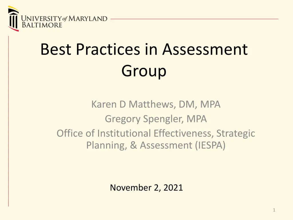 best practices in assessment group