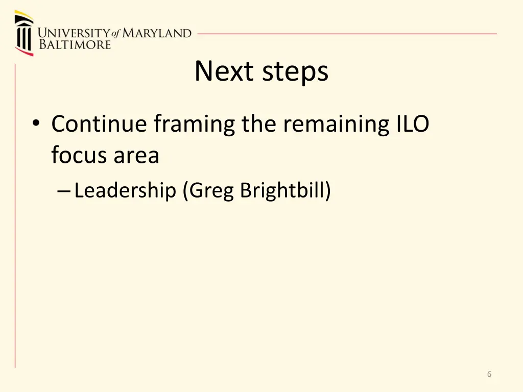 next steps