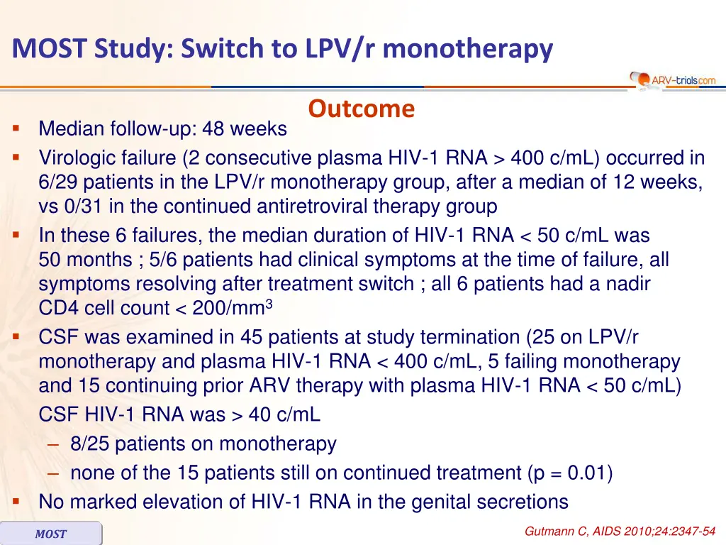 most study switch to lpv r monotherapy 2
