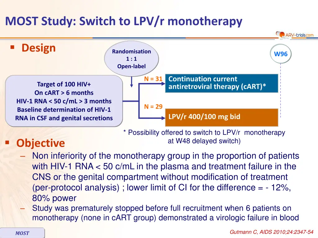 most study switch to lpv r monotherapy