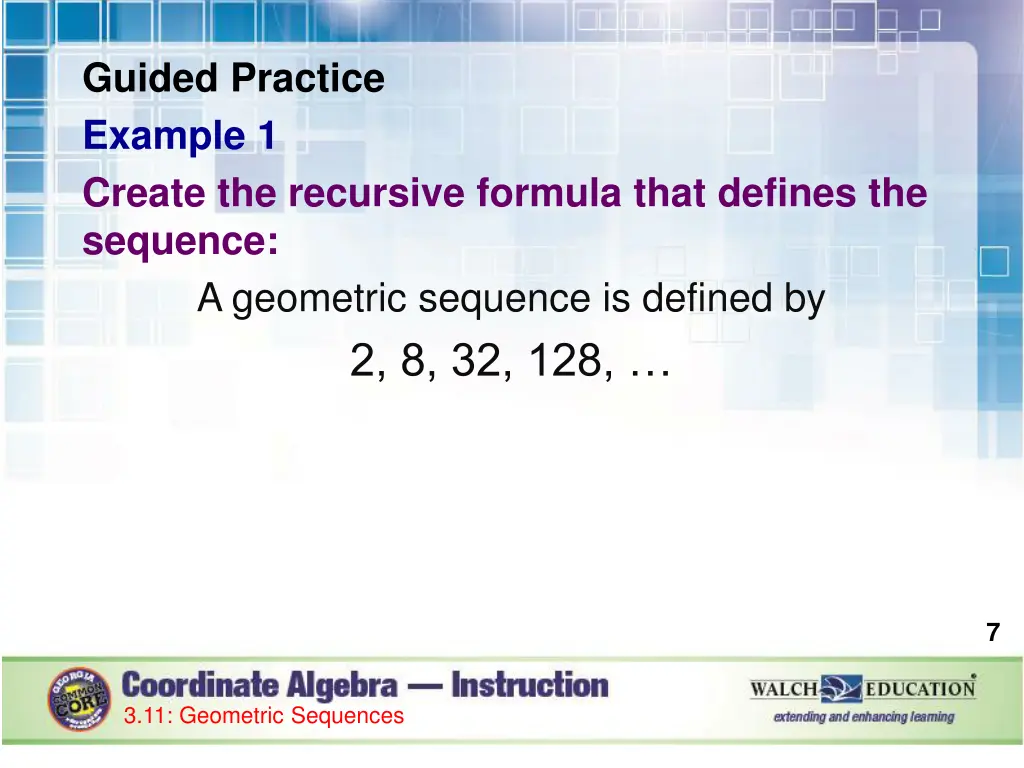 guided practice example 1 create the recursive