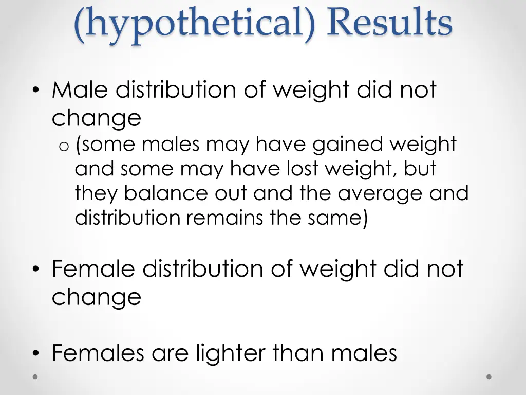 hypothetical results