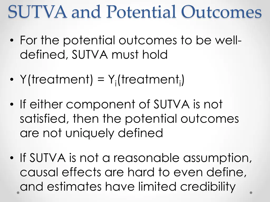 sutva and potential outcomes
