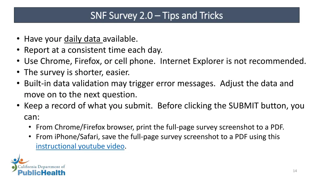 snf survey 2 0 snf survey 2 0 tips and tricks