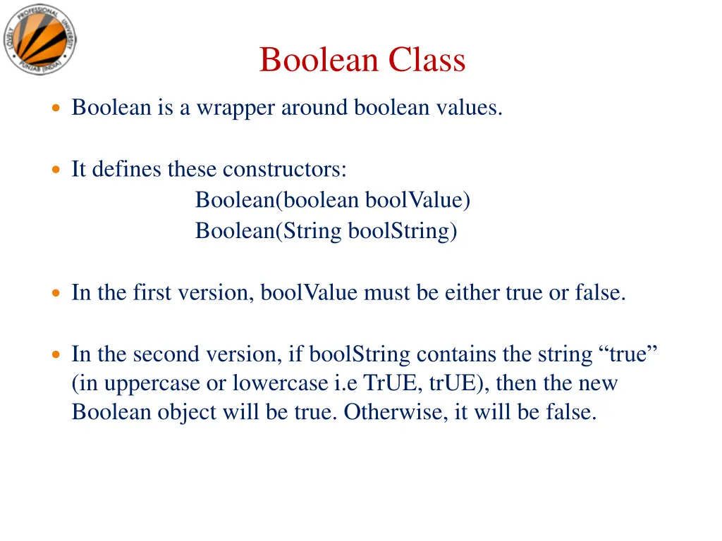boolean class