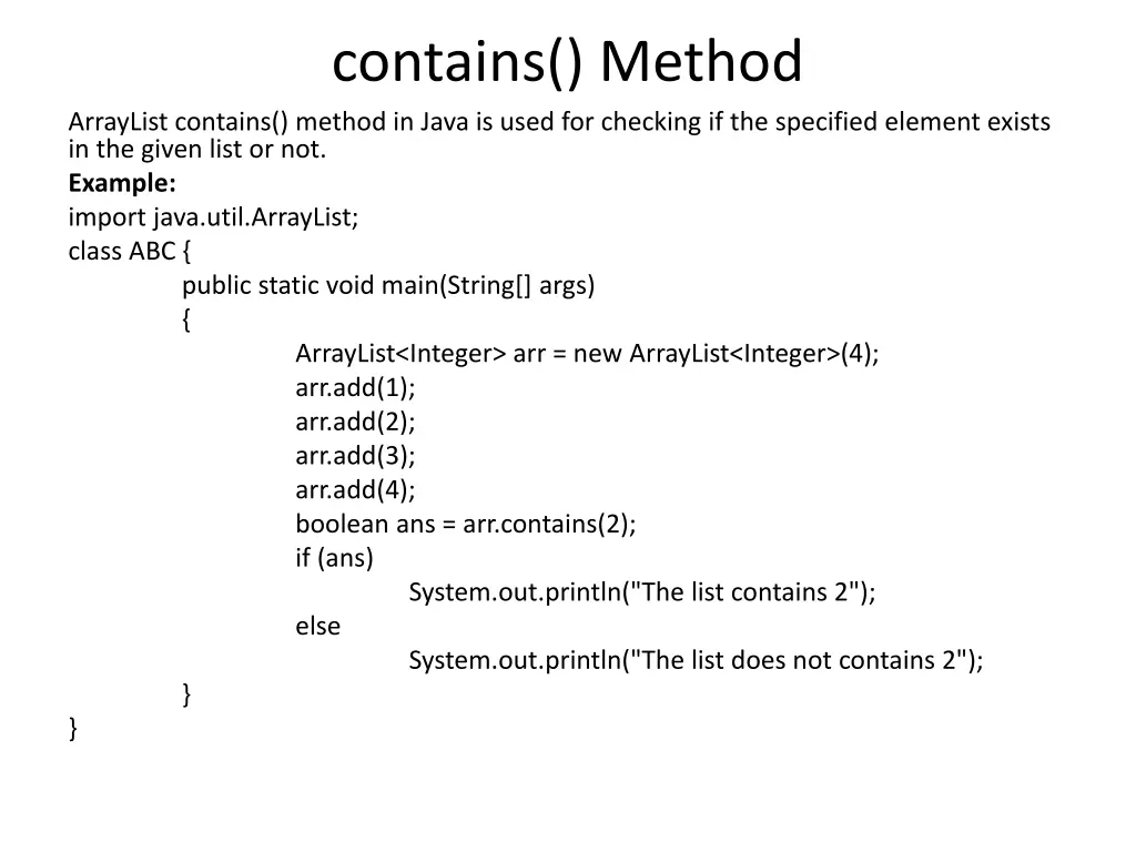 contains method