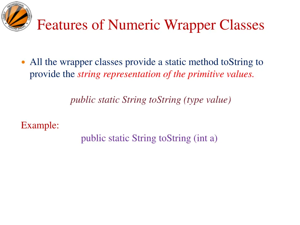 features of numeric wrapper classes 1