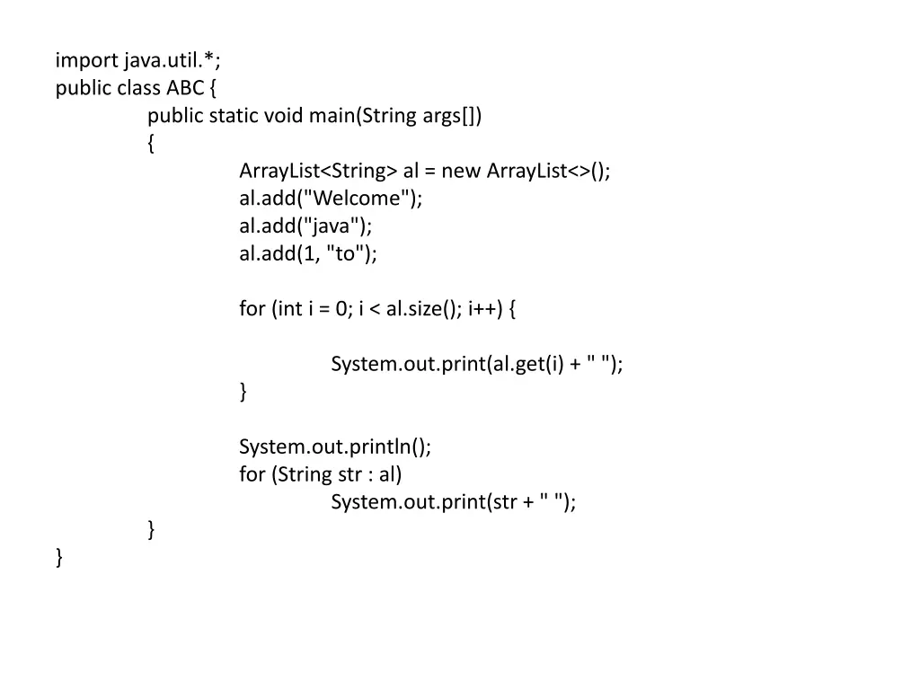 import java util public class abc