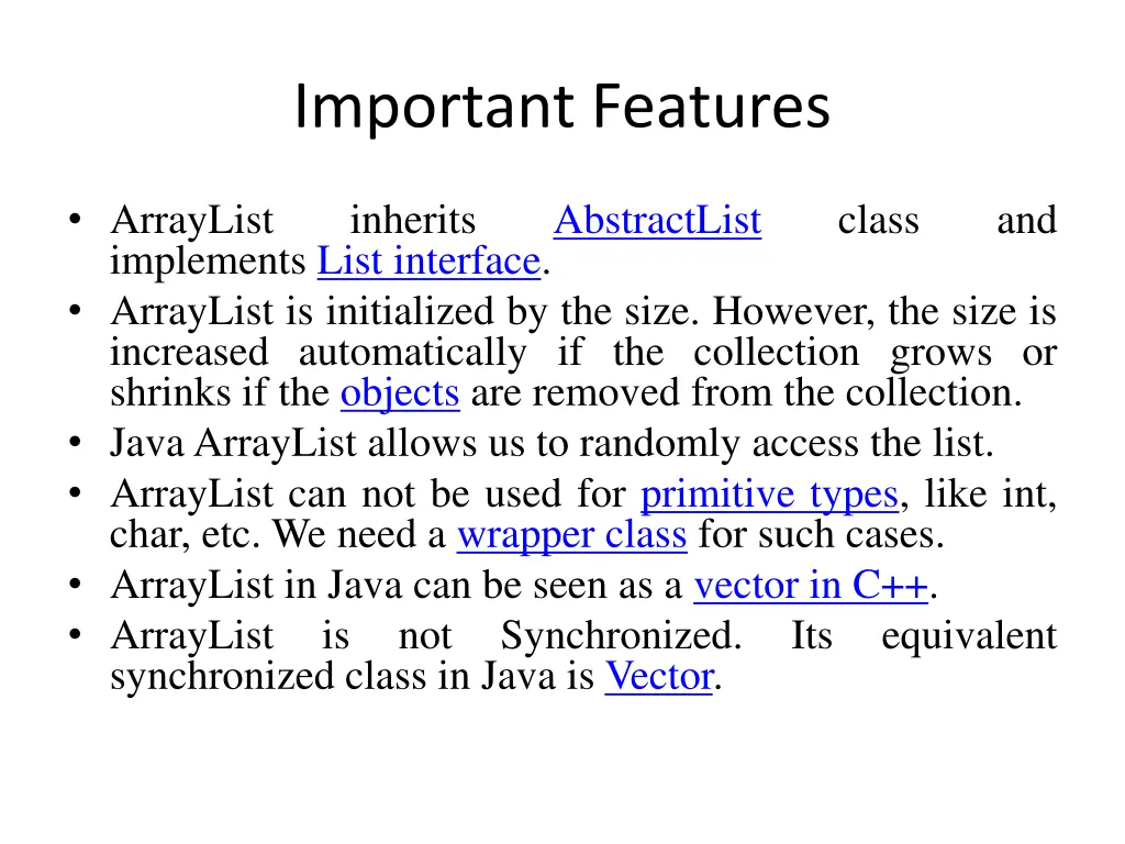 important features