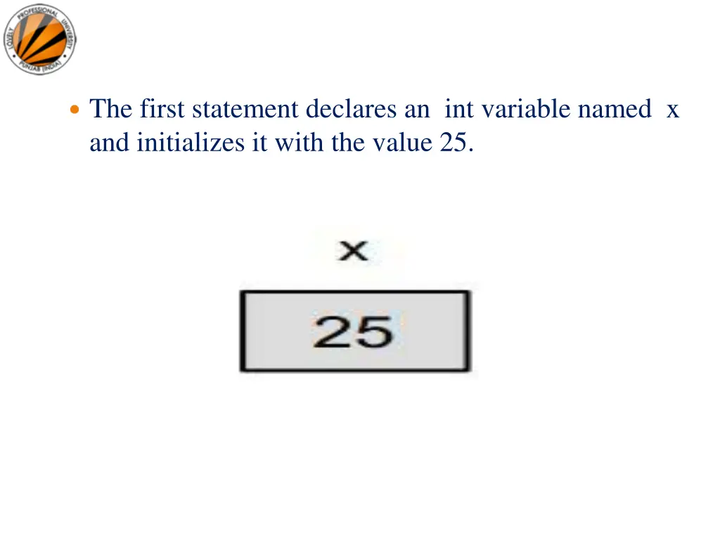 the first statement declares an int variable
